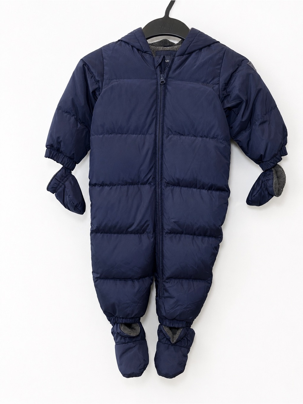 GAP Baby Infant Snowsuit Hooded 18-24 Months Fleece Lined One Piece Winter Blue